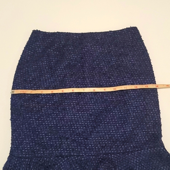 ESCADA Tweed Fit and Flare Navy Blue Skirt - Picture 7 of 10